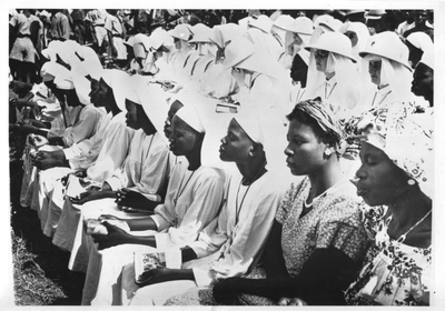 230377 Indiase religieuze groep bij het Eucharistisch congres te Kumasi (Ghana)