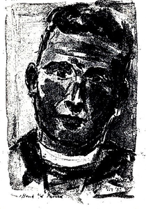 140417 Portrettekening van pater Henk van de Paverd tijdens zijn priesteropleiding