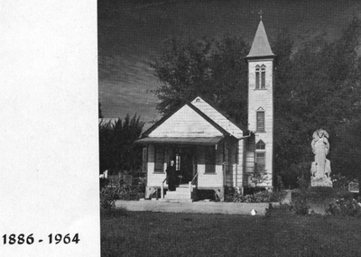 186899 Het oude kerkje, 1886-1964, te Copieweg (Suriname)