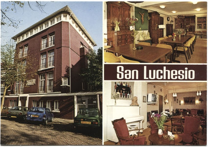 252076 Ansichtkaart van Oecumene-hotel San Luchesio in de Waldeck Pyrmontlaan 9 te Amsterdsam