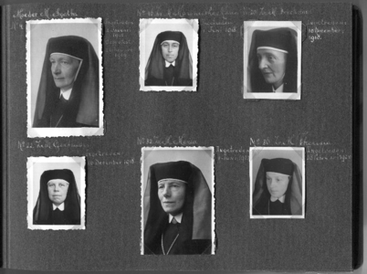 202192 Portretfoto's van Julianazusters: moeder Agatha, zuster Margaretha Maria, zuster M. Berchmans, zuster M. ...