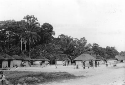 206123 Een dorp langs de weg naar Pendjua (Congo)