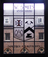 VW-P017-Ag0072q Glas-in-loodraam, wapenschild W. Smits: 1881-1889