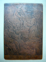 VW-P017-Ag0197a Gravureplaat, gegraveerd: Franciscus ontvangt het Christuskind uit handen van Maria