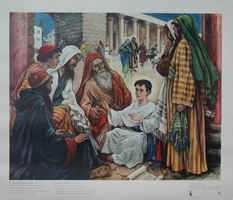 VW-B021-036 Bijbelplaat Nieuwe Testament, terugvinding Jezus in de tempel