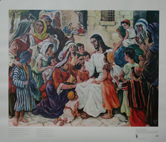 VW-B021-045 Bijbelplaat Nieuwe Testament, Jezus en de kinderen