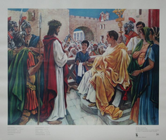 VW-B021-050 Bijbelplaat Nieuwe Testament, Jezus voor Pilatus