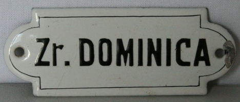 VW-Z037-010 Naamplaatje voor bij de kamerdeur van de Dominicanessen van het Allerheiligst Sacrament