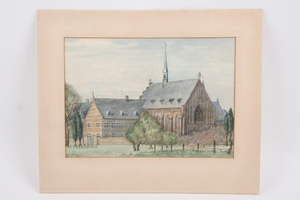 VW-Z045-050 Aquarel van het klooster Mariadal te Venlo