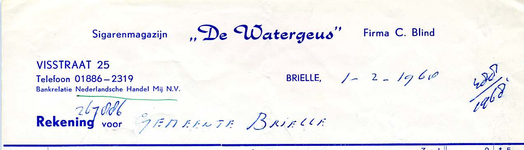 BR_BLIND_001 Brielle, C. Blind - Firma C. Blind, Sigarenmagazijn De Watergeus , (1968)