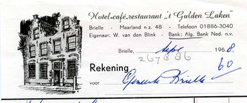 BR_BLINK_011 Brielle, W. van den Blink - W. van den Blink, Hotel-café-restaurant 't Gulden Laken , (1968)