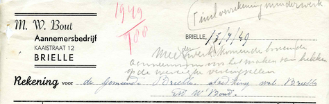 BR_BOUT_003 Brielle, M.W. Bout - M.W. Bout, Aannemersbedrijf, (1949)