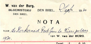 BR_BURG_004 Brielle, W. van der Burg - W. van der Burg, bloemisterij, (1930)