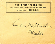 BR_EILANDEN_003 Brielle, Eilanden Bank - Eilanden Bank (v/h. firma van oudgaarden, sedert 1831) kantoor Brielle (ENVELOPPE)