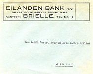 BR_EILANDEN_004 Brielle, Eilanden Bank - Eilanden Bank n.v. (gevestigd te brielle sedert 1831) kantoor: Brielle (ENVELOPPE)