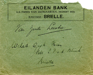 BR_EILANDEN_005 Brielle, Eilanden Bank - Eilanden Bank (v/h. firma van oudgaarden, sedert 1831) Kantoor Brielle(ENVELOPPE)