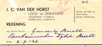 BR_HORST_003 Brielle, J.C. van der Horst - J.C. van der Horst, Lood- en zinkwerker, aanleg van gas- en waterleiding, ...