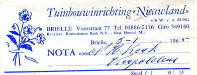 BR_NIEUWLAND_002 Brielle, Nieuwland - Tuinbouwinrichting Nieuwland , voorheen W. v.d. Burg, (1965)