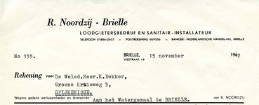 BR_NOORDZIJ_001 Brielle, Noordzij - R. Noordzij Brielle, loodgietersbedrijf en sanitair-installateur, (1962)