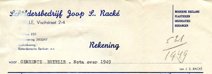 BR_RACKÉ_001 Brielle, Racké - Schildersbedrijf Joop S. Racké, (1949)
