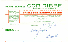 BR_RIBBE_005 Brielle, Ribbe - Banketbakkerij Cor Ribbe (eigenaar J.D. van der Hoek), Fabrikant van de beroemde ...