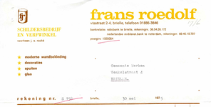 BR_ROEDOLF_001 Brielle, Roedolf - Schildersbedrijf en verfwinkel Frans Roedolf. Moderne wandbekleding, decoraties, ...