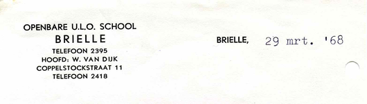 BR_SCHOOL_002 Brielle, U.L.O. School - Openbare U.L.O. School Brielle, (1968)