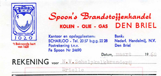 BR_SPOON_012 Brielle, Spoon - Spoon's brandstoffenhandel. Kolen - olie - gas Den Briel, (1968)