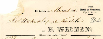 BR_WELMAN_010 Brielle, Welman - P. Welman. Koffie, Thee, Kruidenierswaren enz. Brielle, (1888)