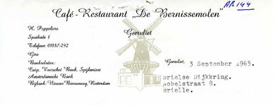GE_BERNISSE_002 Geervliet, Bernisse Molen - Café-Restaurant De Bernissemolen Geervliet, (1964)