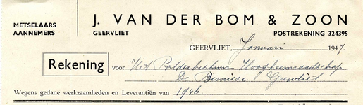 GE_BOM_001 Geervliet, Van der Bom - J. van der Bom & Zoon, metselaars/aannemers Geervliet, (1947)