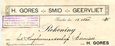 GE_GORES_002 Geervliet, Gores - H. Gores, Smid, Geervliet, (1935)