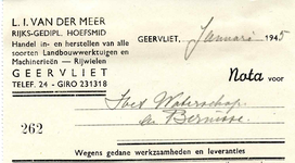GE_MEER_003 Geervliet, Van der Meer - L.I. van der Meer, Rijks-gedipl. hoefsmid. Handel in- en herstellen van alle ...