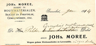 GE_MOREE_001 Geervliet, Moree - Johs. Moree. Handel in bouwmaterialen, silicaat en parafinlak, cementwerken enz., (1914)