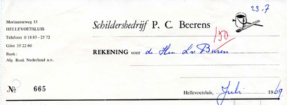 HE_BEERENS_001 Hellevoetsluis, Beerens - Schildersbedrijf P.C. Beerens, (1969)