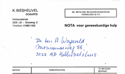 HE_BIESHEUVEL_001 Hellevoetsluis, Biesheuvel - K. Biesheuvel, oogarts, (1983)