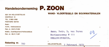 HE_ZOON_001 Hellevoetsluis, Zoon - Handelsonderneming P. Zoon, wand- en vloertegels en bouwmaterialen, (1979)