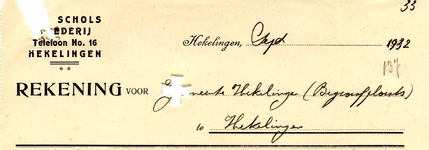 HK_SCHOLS_002 Hekelingen, Schols - Schols, Smederij, (1932)