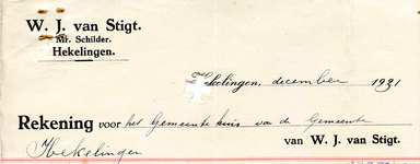 HK_STIGT_001 Hekelingen, Stigt - W.J. van Stigt, Mr. Schilder, (1931)