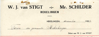 HK_STIGT_003 Hekelingen, Stigt - W.J. van Stigt, Mr. Schilder, (1935)