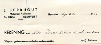 HV_BERKHOUT_001 Heenvliet, Berkhout - J. Berkhout, metselaar-aannemer, (1925)