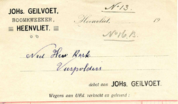 HV_GEILVOET_004 Heenvliet, Geilvoet - Johs. Geilvoet, boomkweeker Heenvliet, (1921)