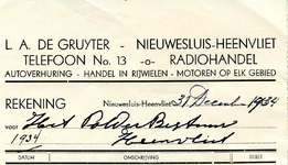HV_GRUYTER_001 Heenvliet, De Gruyter - L.A. de Gruyter, Radiohandel, autoverhuring - handel in rijwielen - motoren op ...