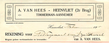 HV_HEES_002 Heenvliet, Van Hees - A. van Hees, timmerman-aannemer Heenvliet, (1915)