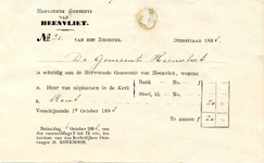 HV_HERVORMDE_001 Heenvliet, Hervormde gemeente - Hervormde Gemeente van Heenvliet, (1888)