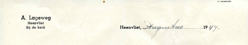 HV_LAGEWEG_001 Heenvliet, Lageweg - A. Lageweg , (1947)