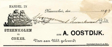 HV_OOSTDIJK_001 Heenvliet, Oostdijk - A. Oostdijk, Handel in steenkolen en cokes, (1894)