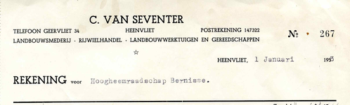 HV_SEVENTER_002 Heenvliet, Van Seventer - C. van Seventer, Landbouwsmederij, rijwielhandel, landbouwwerktuigen en ...