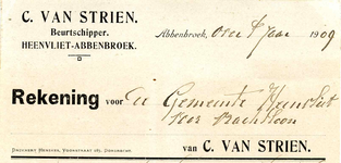 HV_STRIEN_001 Heenvliet, Van Strien - C. van Strien, Beurtschipper Heenvliet-Abbenbroek, (1909)