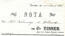 HV_VISSER_001 Heenvliet, Visser - Cs. Visser, agent der Nieuwe Brielsche Courant, (1894)